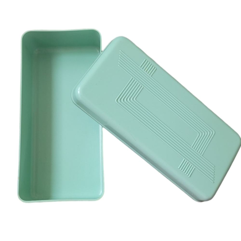 Vintage Sewing Box Art Deco Style Green Celluloid
